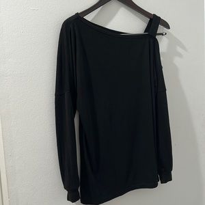 Kinked women’s long sleeve tunic tops casual cold shoulder blouse shirt